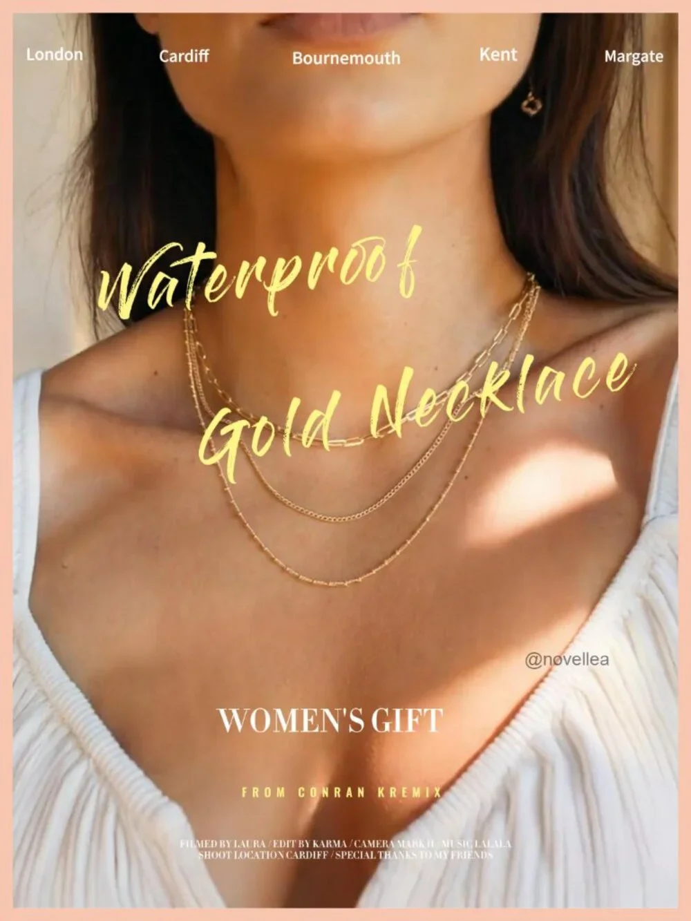 Gold Plated Stainless Steel Dainty Layered Necklace Set Waterproof Non Tarnish
